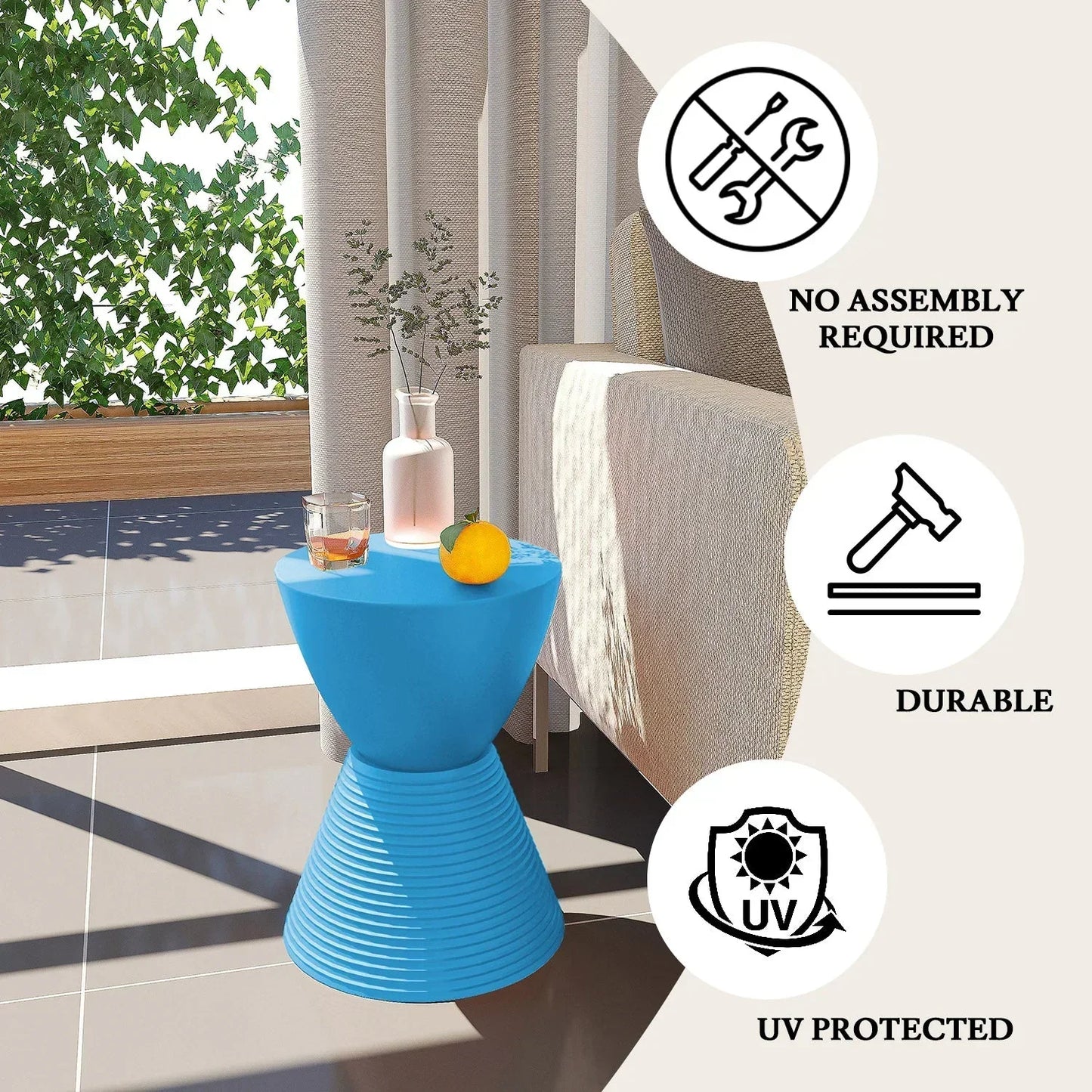 Boyd Storage Round Side End Table in Polypropylene Plastic - Elax Furniture