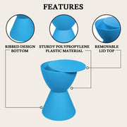 Boyd Storage Round Side End Table in Polypropylene Plastic - Elax Furniture