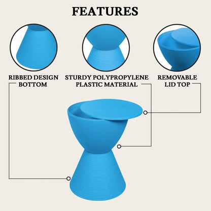 Boyd Storage Round Side End Table in Polypropylene Plastic - Elax Furniture