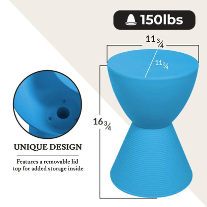 Boyd Storage Round Side End Table in Polypropylene Plastic - Elax Furniture