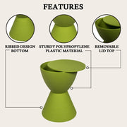 Boyd Storage Round Side End Table in Polypropylene Plastic - Elax Furniture