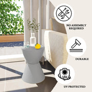Boyd Storage Round Side End Table in Polypropylene Plastic - Elax Furniture