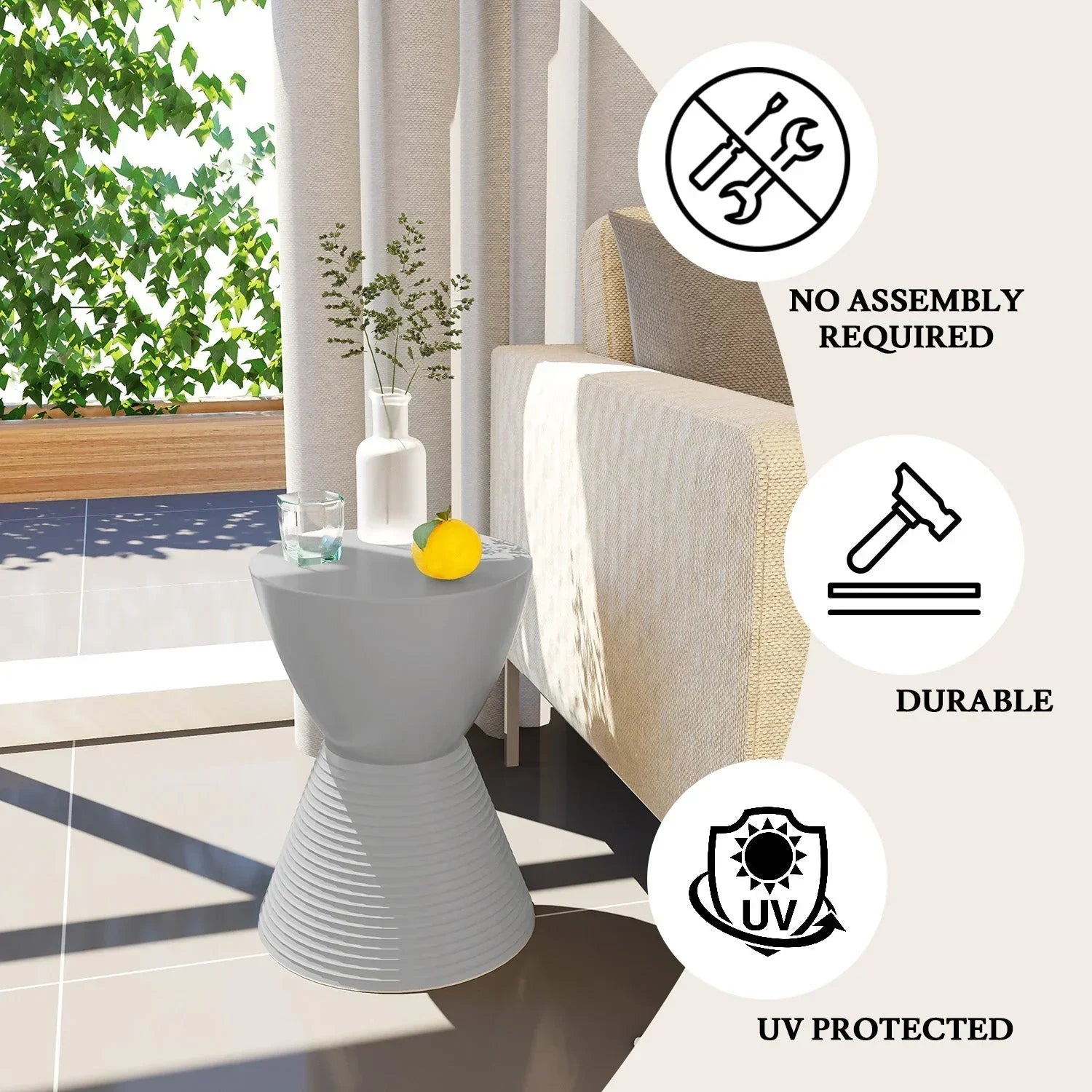 Boyd Storage Round Side End Table in Polypropylene Plastic - Elax Furniture