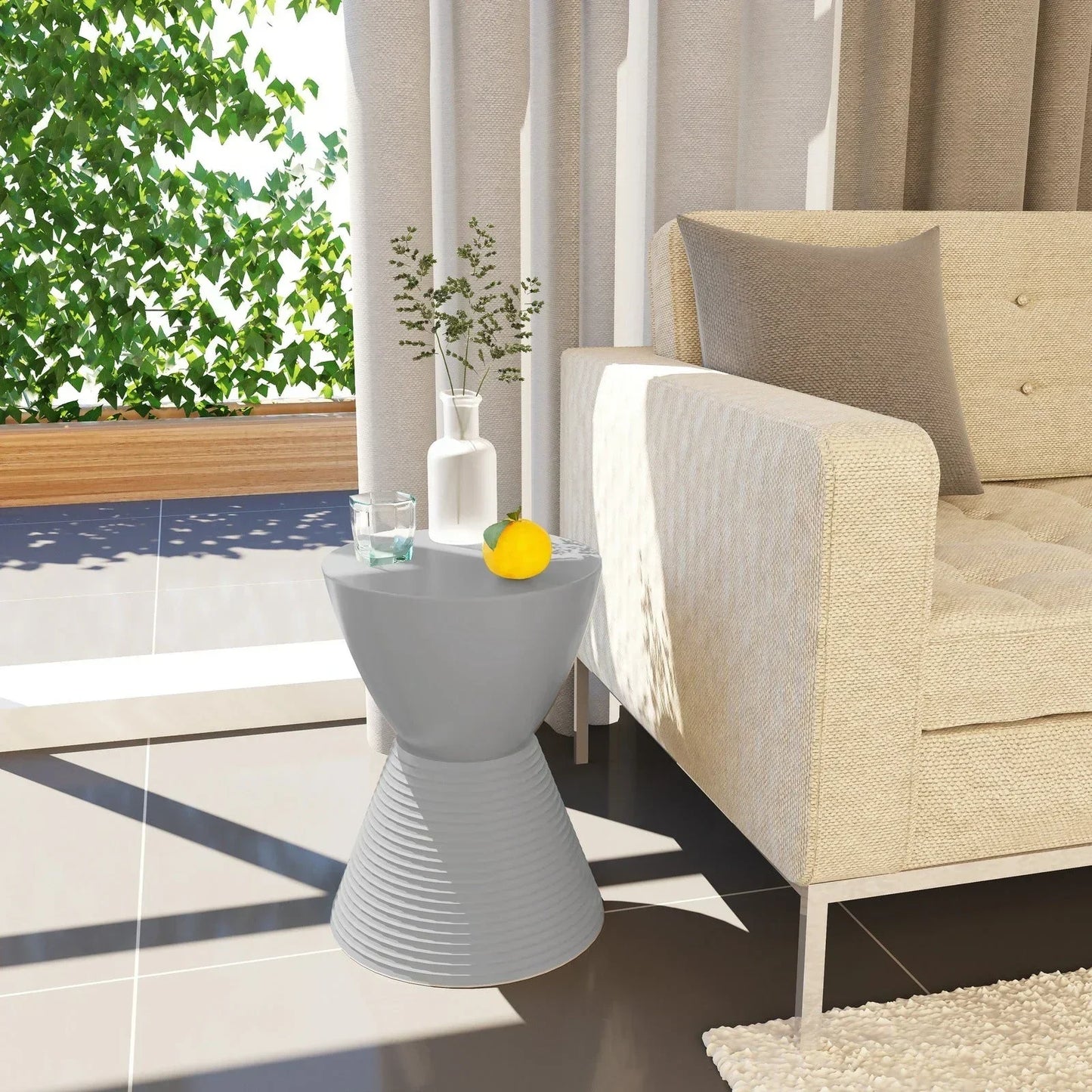 Boyd Storage Round Side End Table in Polypropylene Plastic - Elax Furniture