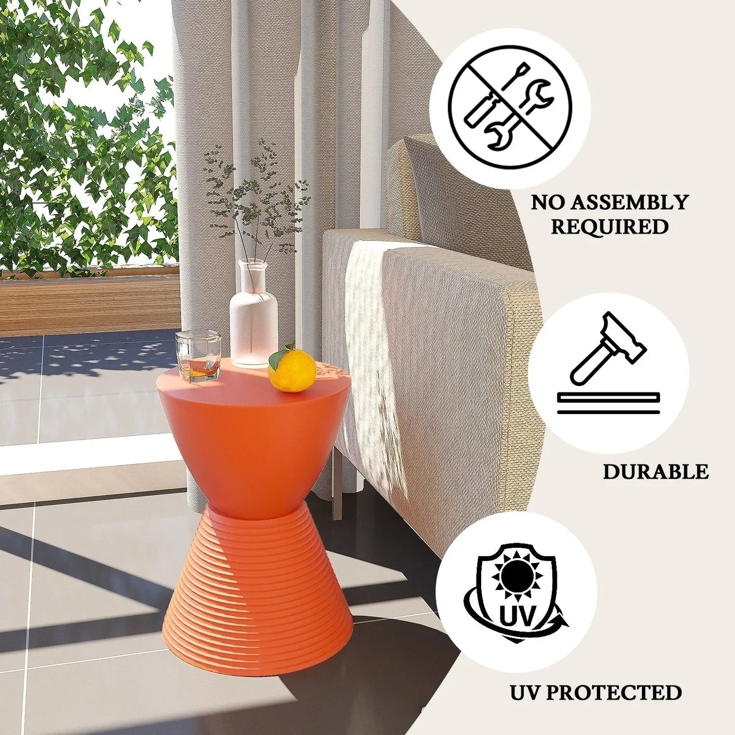 Boyd Storage Round Side End Table in Polypropylene Plastic - Elax Furniture