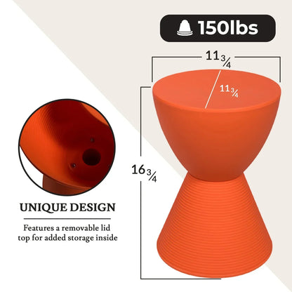 Boyd Storage Round Side End Table in Polypropylene Plastic - Elax Furniture