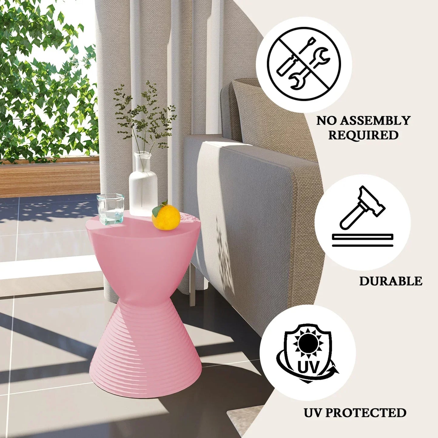 Boyd Storage Round Side End Table in Polypropylene Plastic - Elax Furniture