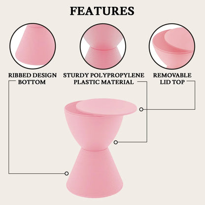 Boyd Storage Round Side End Table in Polypropylene Plastic - Elax Furniture