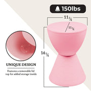 Boyd Storage Round Side End Table in Polypropylene Plastic - Elax Furniture