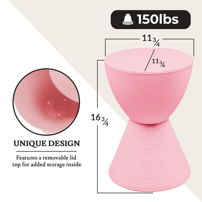 Boyd Storage Round Side End Table in Polypropylene Plastic - Elax Furniture