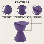 Boyd Storage Round Side End Table in Polypropylene Plastic - Elax Furniture