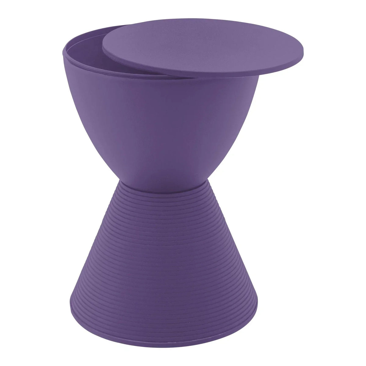 Boyd Storage Round Side End Table in Polypropylene Plastic - Elax Furniture