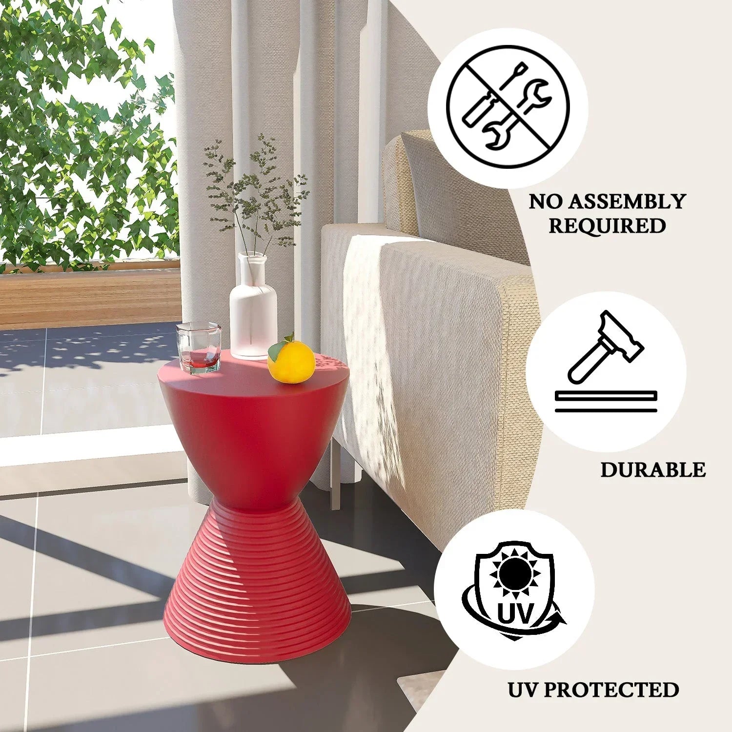 Boyd Storage Round Side End Table in Polypropylene Plastic - Elax Furniture