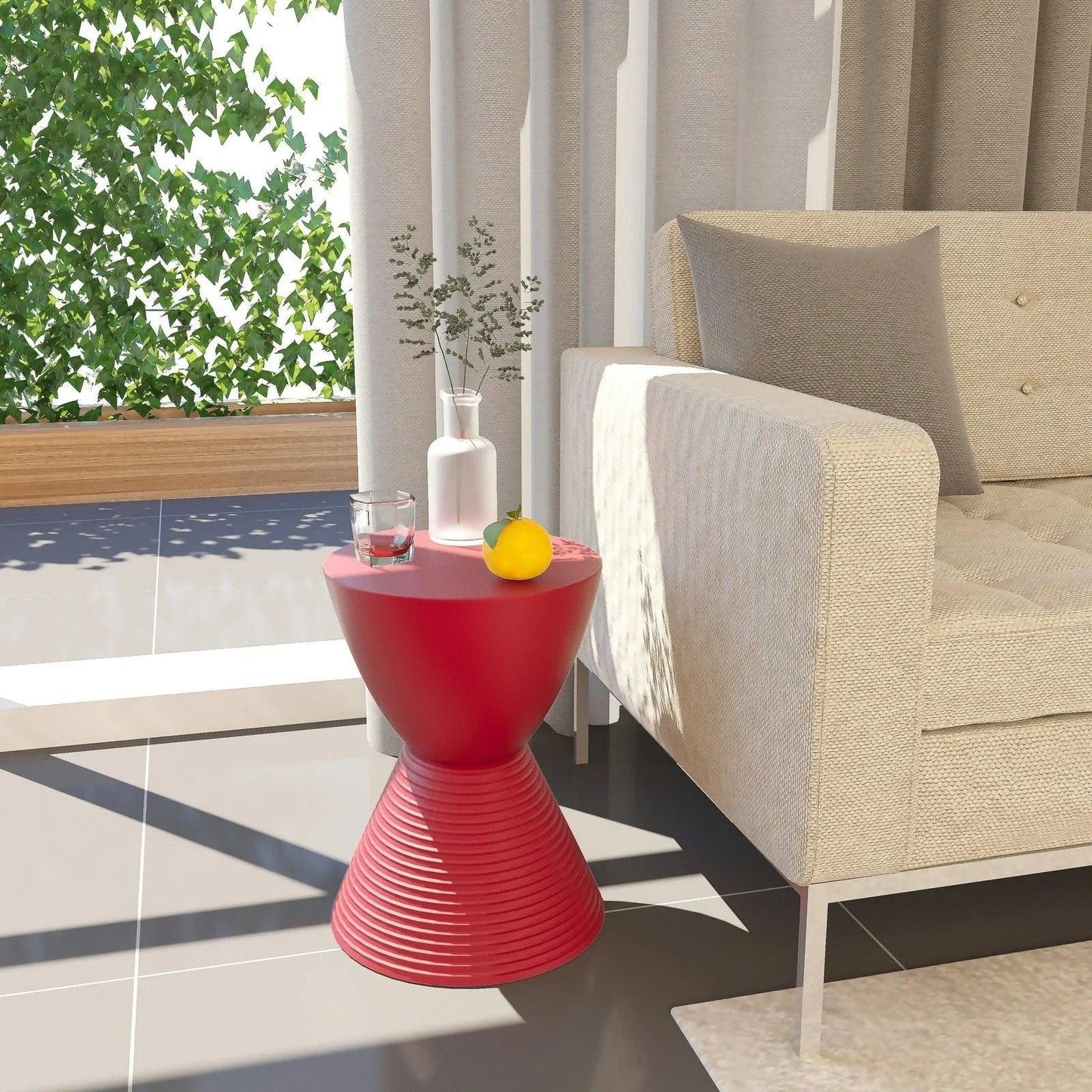 Boyd Storage Round Side End Table in Polypropylene Plastic - Elax Furniture