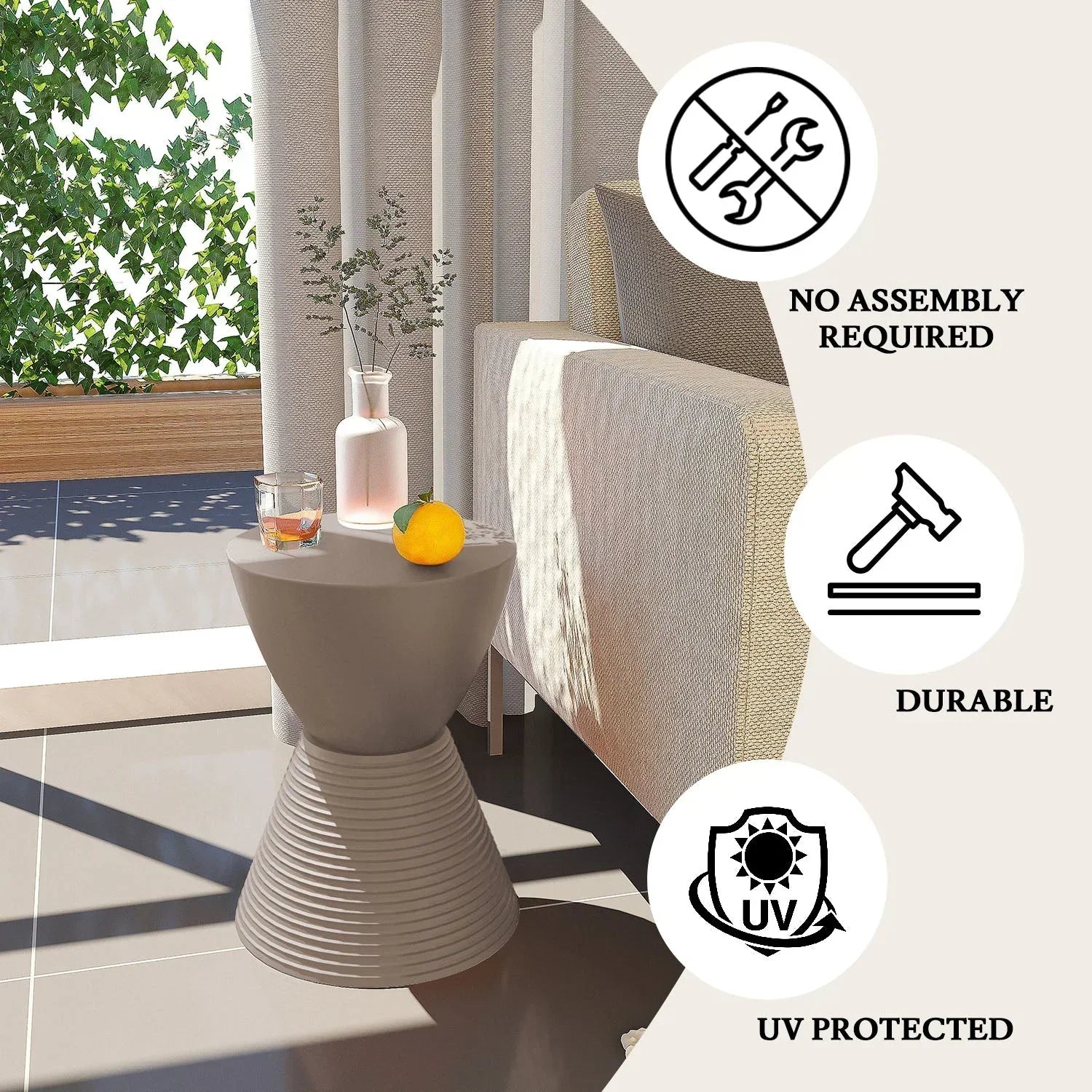 Boyd Storage Round Side End Table in Polypropylene Plastic - Elax Furniture