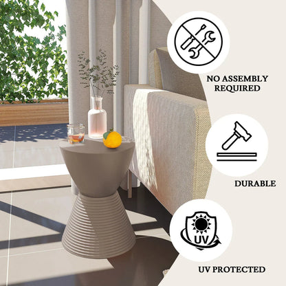 Boyd Storage Round Side End Table in Polypropylene Plastic - Elax Furniture