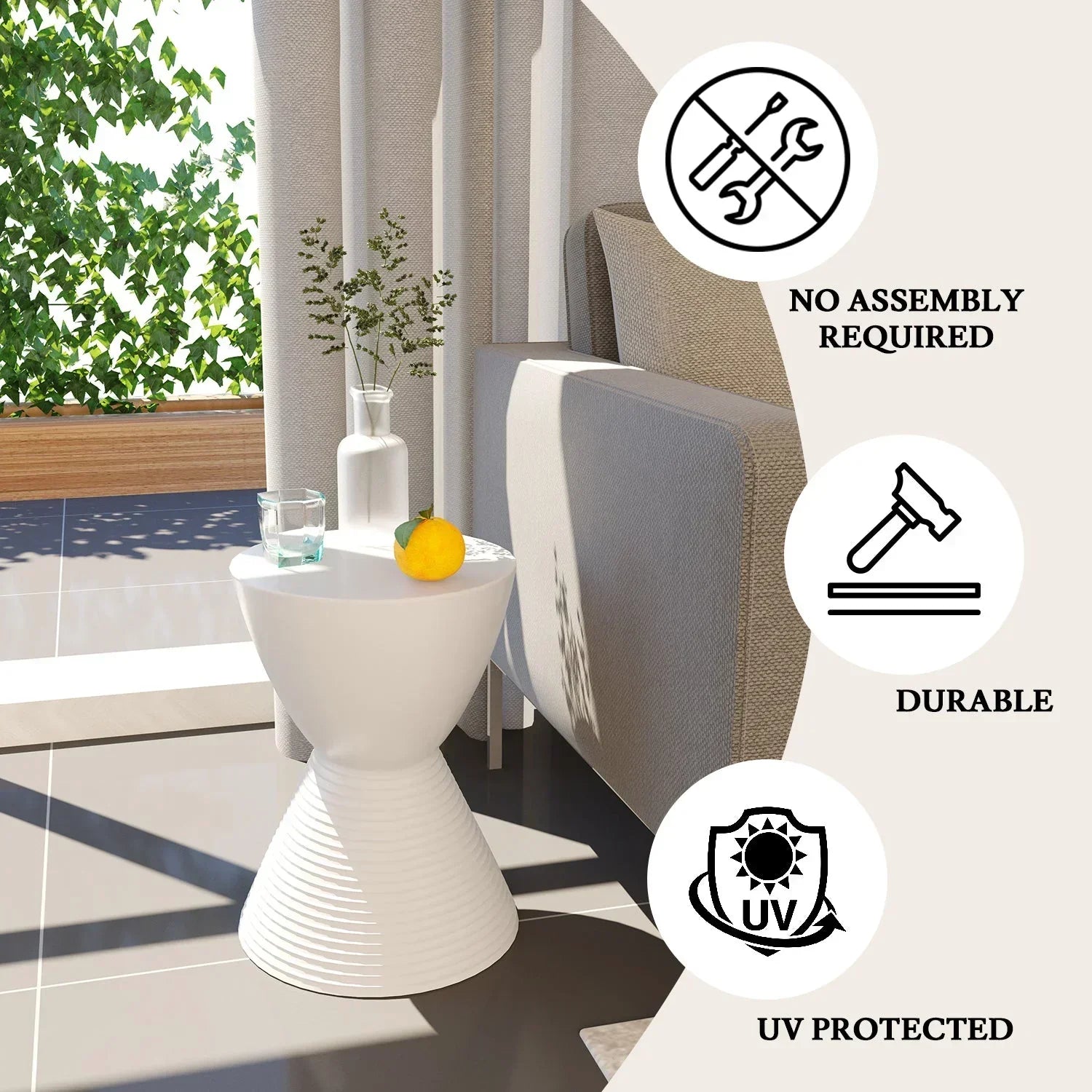 Boyd Storage Round Side End Table in Polypropylene Plastic - Elax Furniture