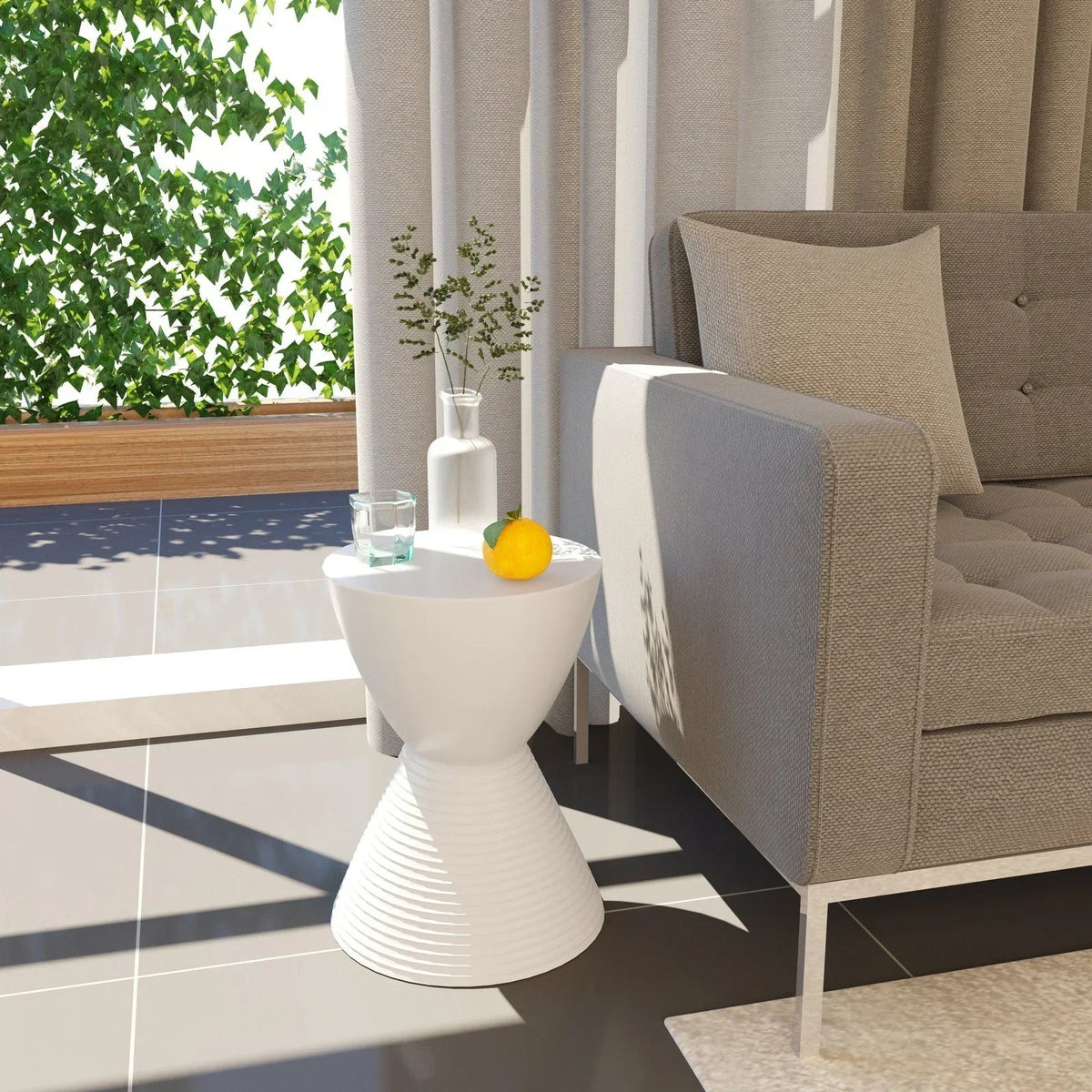 Boyd Storage Round Side End Table in Polypropylene Plastic - Elax Furniture