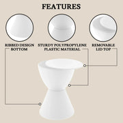 Boyd Storage Round Side End Table in Polypropylene Plastic - Elax Furniture