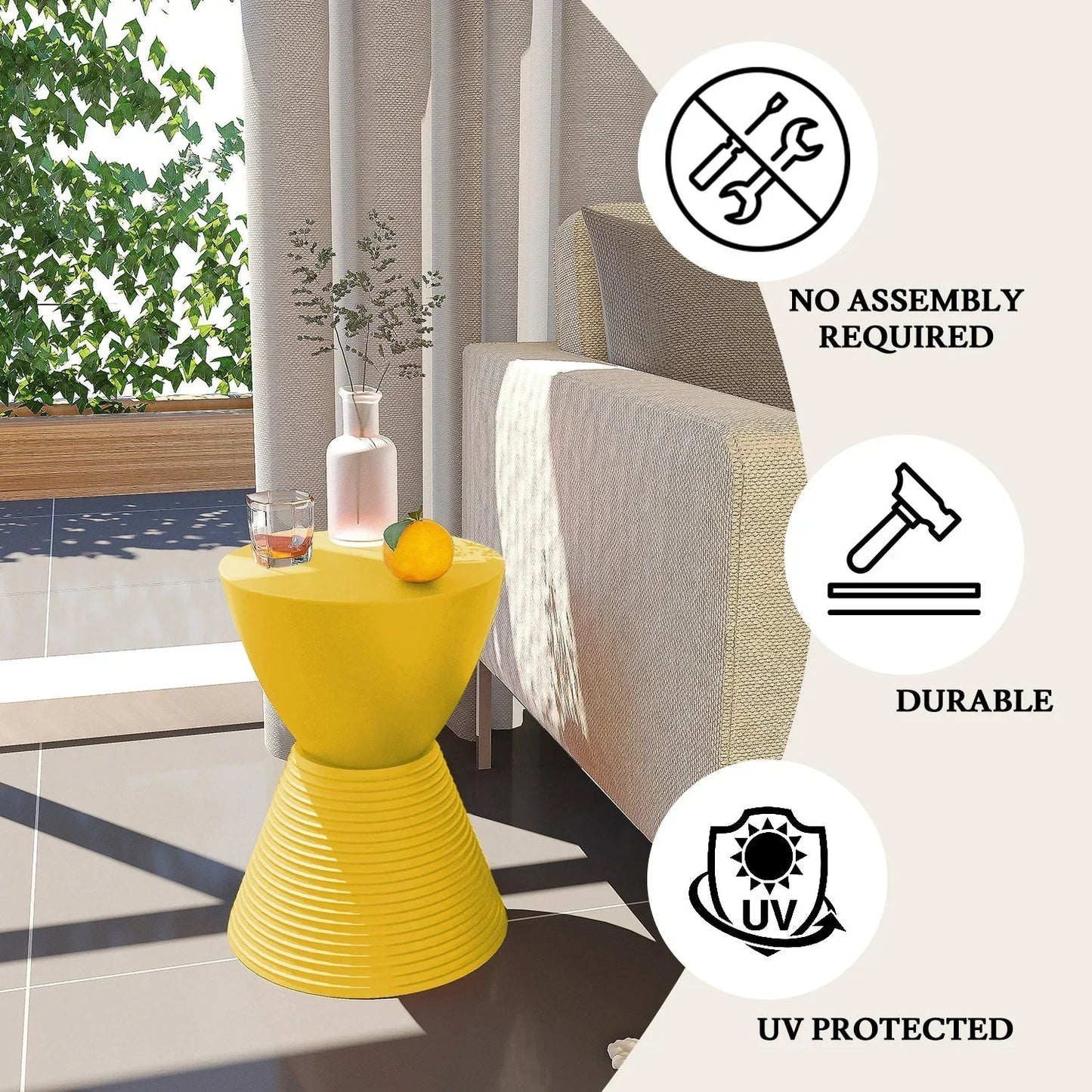 Boyd Storage Round Side End Table in Polypropylene Plastic - Elax Furniture