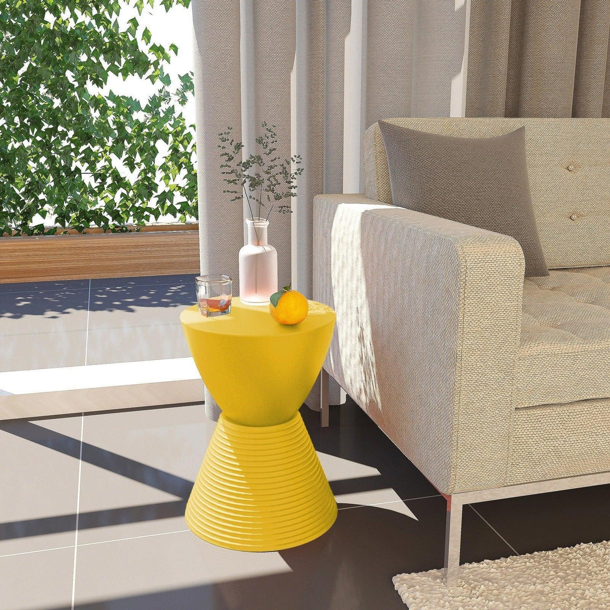 Boyd Storage Round Side End Table in Polypropylene Plastic - Elax Furniture