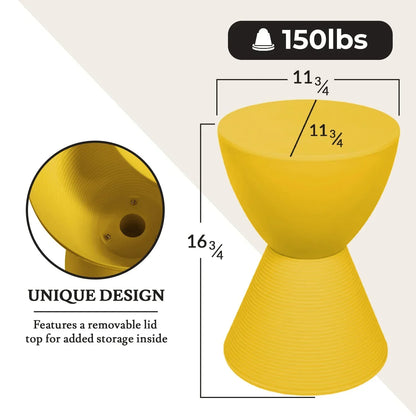 Boyd Storage Round Side End Table in Polypropylene Plastic - Elax Furniture