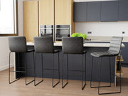 Brooklyn 29.9" Modern Leather Bar Stool With Black Iron Base & Footrest - Elax Furniture