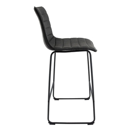 Brooklyn 29.9" Modern Leather Bar Stool With Black Iron Base & Footrest - Elax Furniture