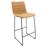 Brooklyn 29.9" Modern Leather Bar Stool With Black Iron Base & Footrest - Elax Furniture