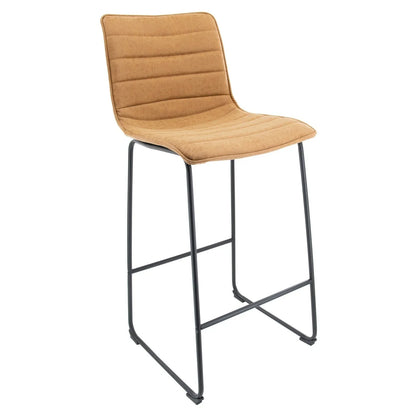 Brooklyn 29.9" Modern Leather Bar Stool With Black Iron Base & Footrest - Elax Furniture