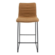 Brooklyn 29.9" Modern Leather Bar Stool With Black Iron Base & Footrest - Elax Furniture