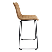 Brooklyn 29.9" Modern Leather Bar Stool With Black Iron Base & Footrest - Elax Furniture