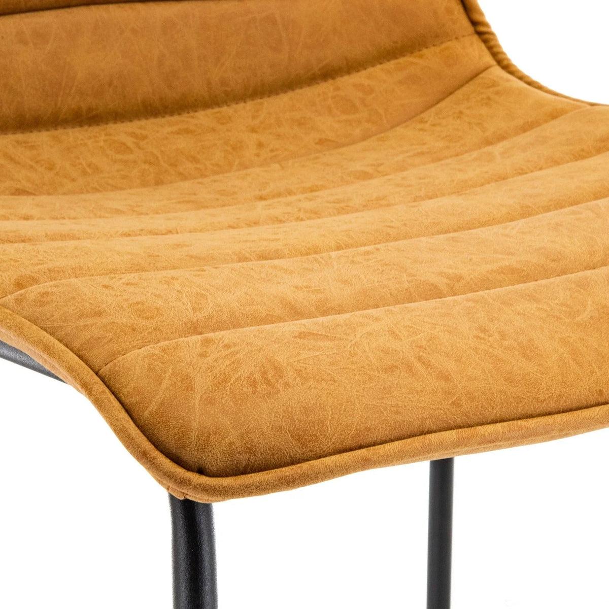 Brooklyn 29.9" Modern Leather Bar Stool With Black Iron Base & Footrest - Elax Furniture