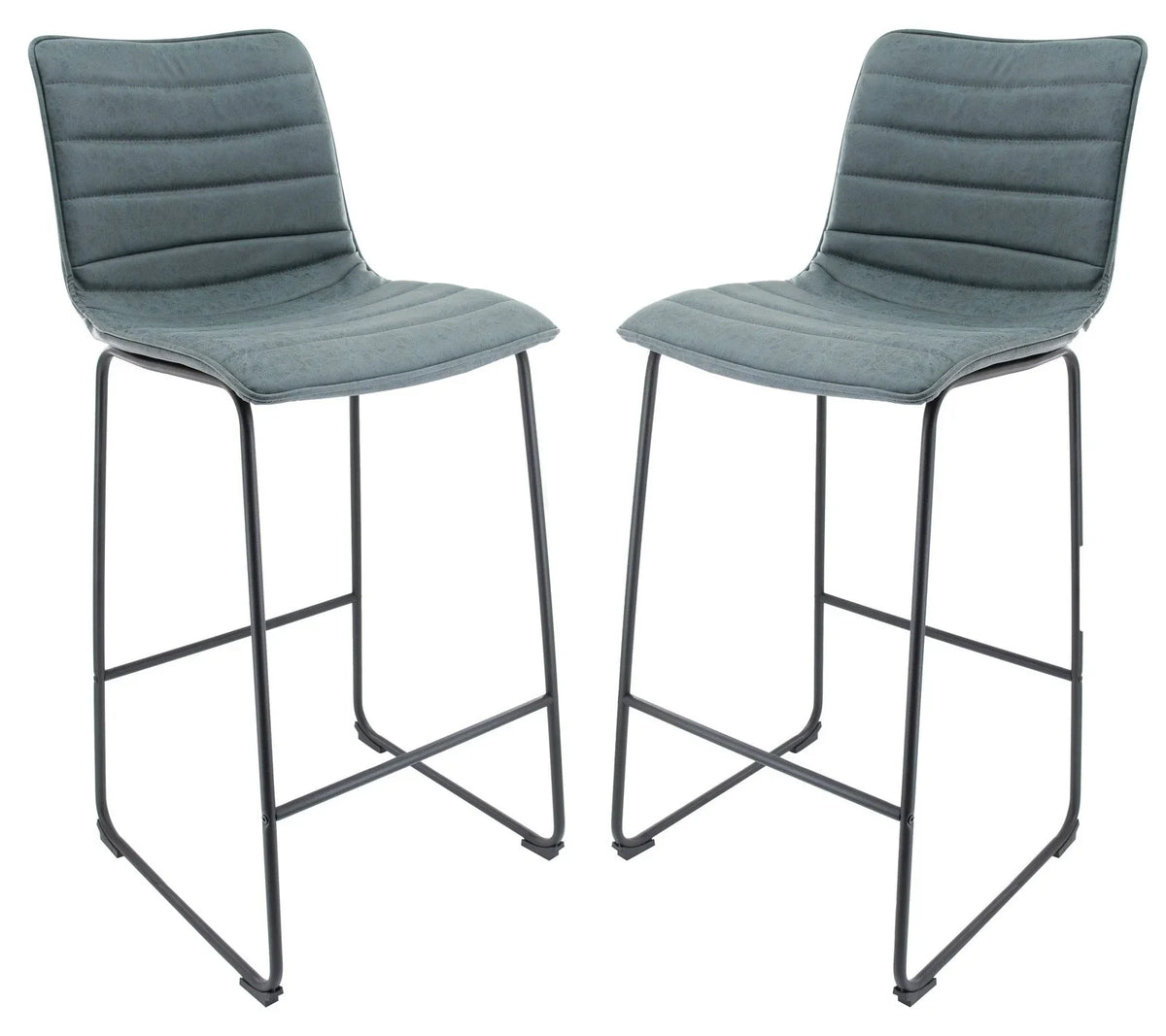 Brooklyn 29.9" Modern Leather Bar Stool With Black Iron Base & Footrest - Elax Furniture