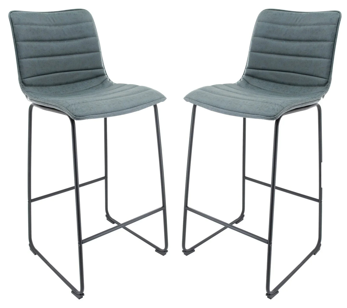 Brooklyn 29.9" Modern Leather Bar Stool With Black Iron Base & Footrest - Elax Furniture