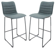 Brooklyn 29.9" Modern Leather Bar Stool With Black Iron Base & Footrest - Elax Furniture