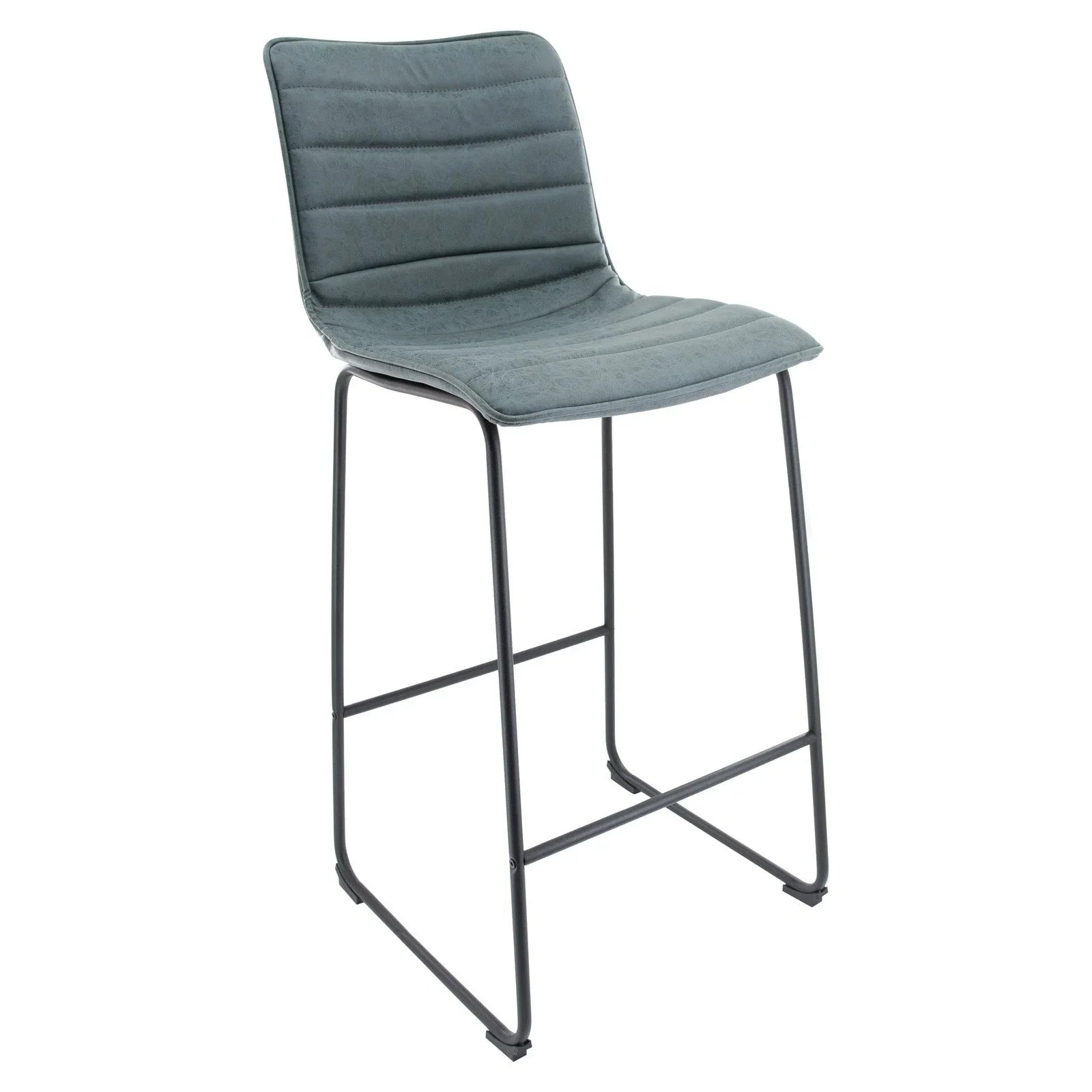 Brooklyn 29.9" Modern Leather Bar Stool With Black Iron Base & Footrest - Elax Furniture