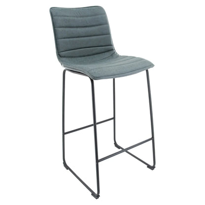 Brooklyn 29.9" Modern Leather Bar Stool With Black Iron Base & Footrest - Elax Furniture