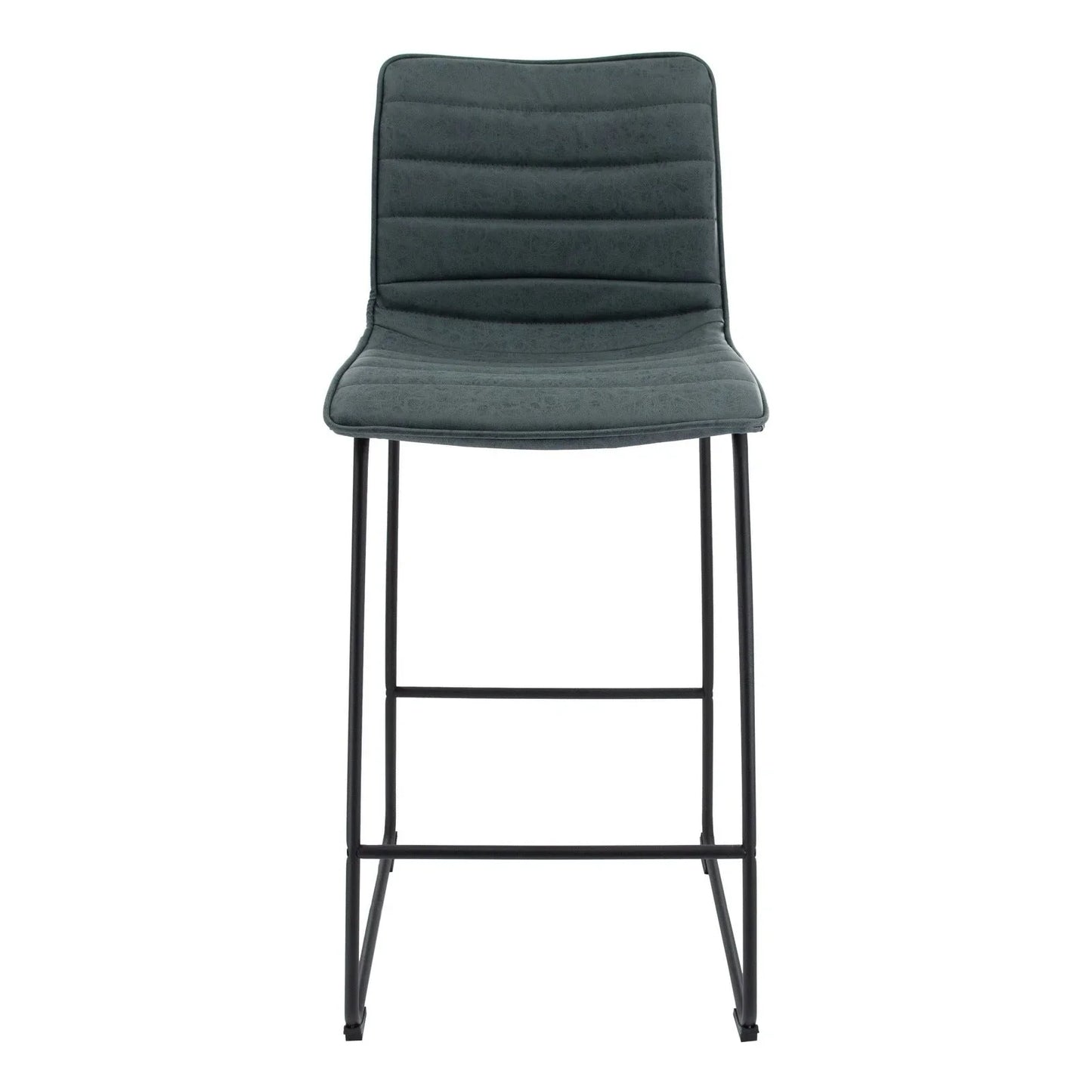 Brooklyn 29.9" Modern Leather Bar Stool With Black Iron Base & Footrest - Elax Furniture