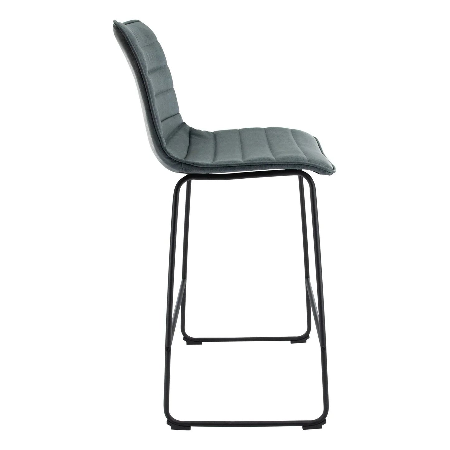 Brooklyn 29.9" Modern Leather Bar Stool With Black Iron Base & Footrest - Elax Furniture