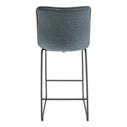 Brooklyn 29.9" Modern Leather Bar Stool With Black Iron Base & Footrest - Elax Furniture