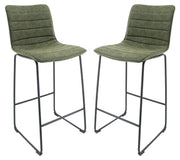 Brooklyn 29.9" Modern Leather Bar Stool With Black Iron Base & Footrest - Elax Furniture