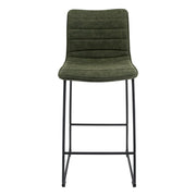Brooklyn 29.9" Modern Leather Bar Stool With Black Iron Base & Footrest - Elax Furniture