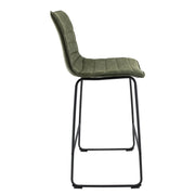 Brooklyn 29.9" Modern Leather Bar Stool With Black Iron Base & Footrest - Elax Furniture