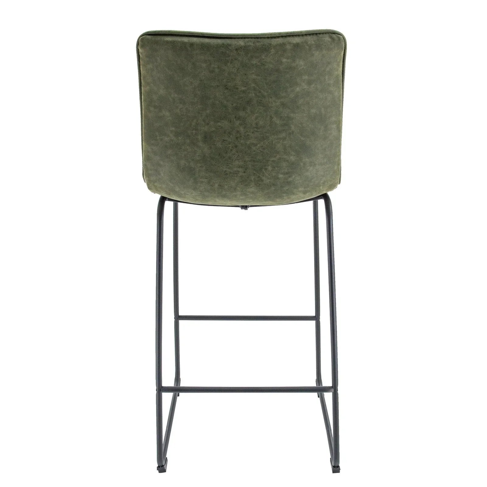 Brooklyn 29.9" Modern Leather Bar Stool With Black Iron Base & Footrest - Elax Furniture