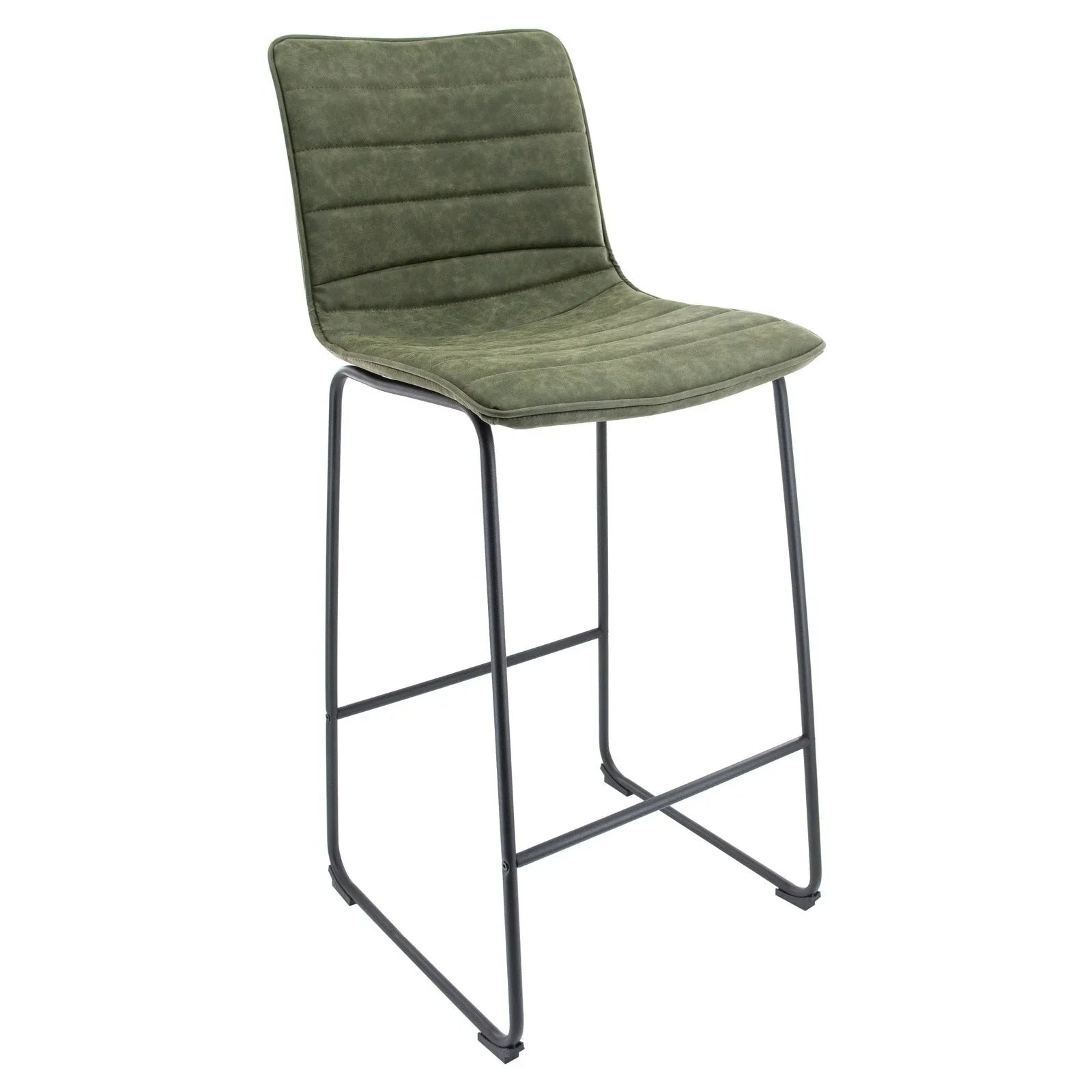 Brooklyn 29.9" Modern Leather Bar Stool With Black Iron Base & Footrest - Elax Furniture