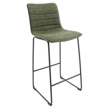 Brooklyn 29.9" Modern Leather Bar Stool With Black Iron Base & Footrest - Elax Furniture