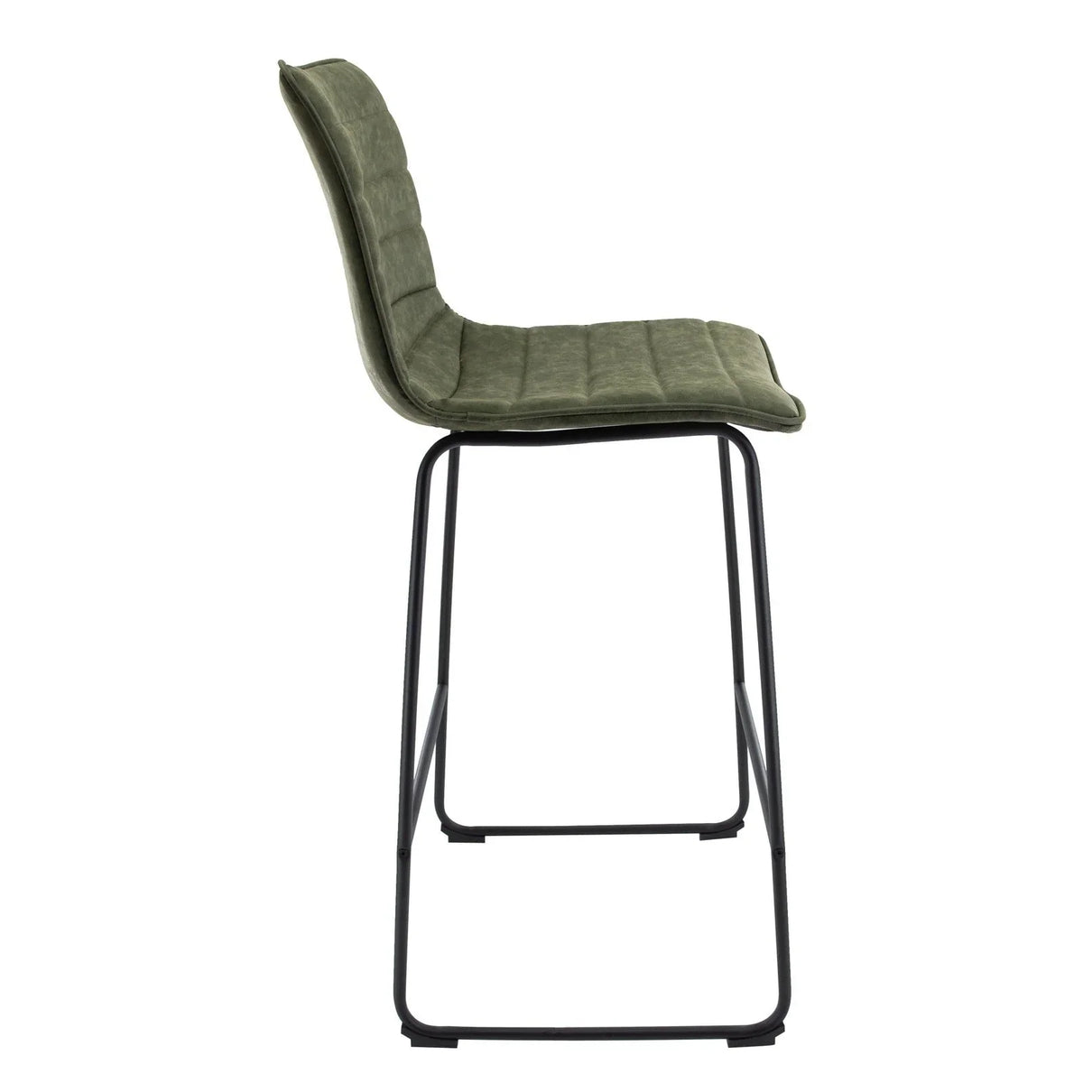 Brooklyn 29.9" Modern Leather Bar Stool With Black Iron Base & Footrest - Elax Furniture