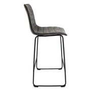 Brooklyn 29.9" Modern Leather Bar Stool With Black Iron Base & Footrest - Elax Furniture