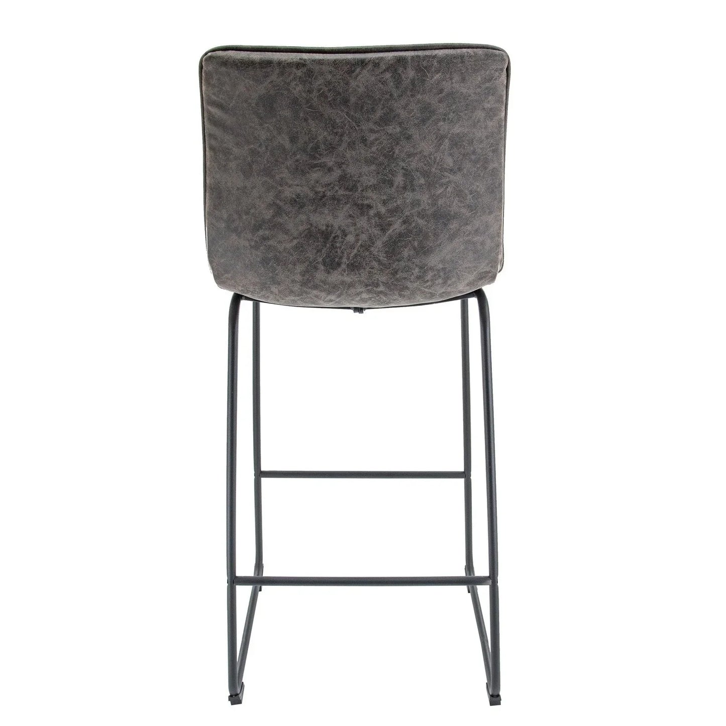 Brooklyn 29.9" Modern Leather Bar Stool With Black Iron Base & Footrest Set of 2 - Elax Furniture